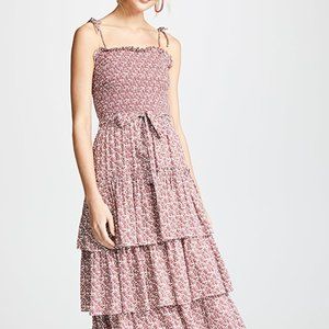 NWT Tory Burch Wild Pansy Ruffle Tiered Dress (M)